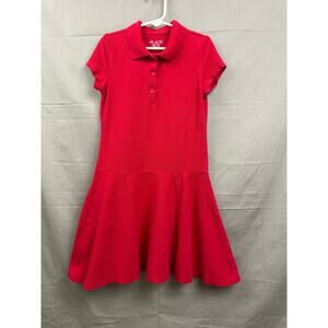 The Children's Place Girls Red Polo Uniform Dress, Size M (7/8)